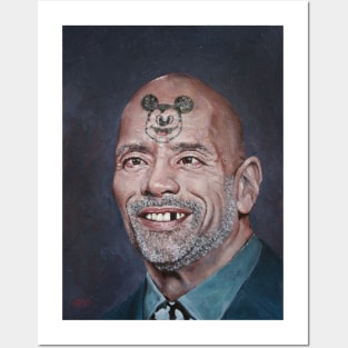 The Rock | Dwayne Johnson Painting | Cool Face Tattoos | Wrestler Oil Portrait | by tyler tilley Posters and Art